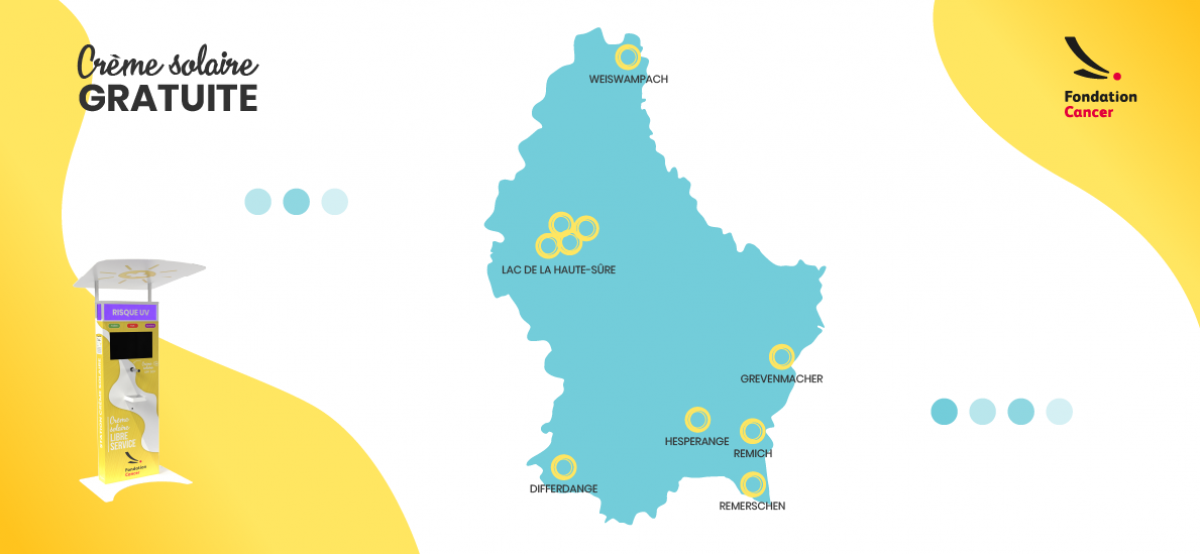 La carte des emplacements des stations de crème solaire