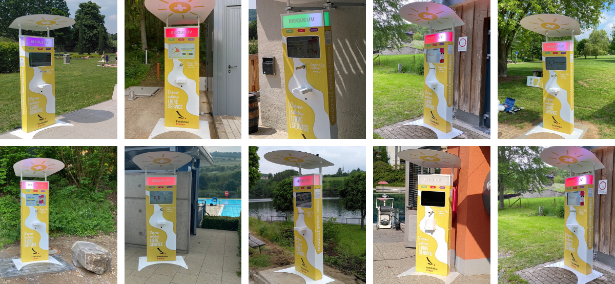 Les stations de crème solaire gratuite de la Fondation Cancer