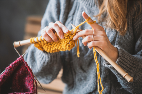 Atelier tricot de la Fondation Cancer