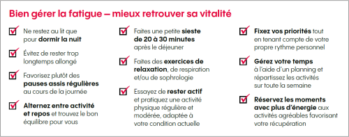 Checklist : bien gérer sa fatigue, mieux retrouver sa vitalité