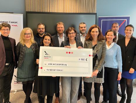 Axa s'engagent pour la Fondation Cancer en faisant un don de 6500 euros