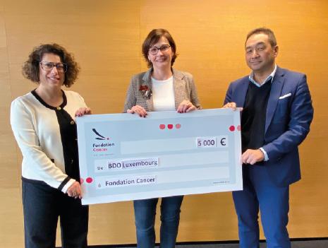 BDO Luxembourg s'engage pour la Fondation Cancer avec un don de 5000 euros