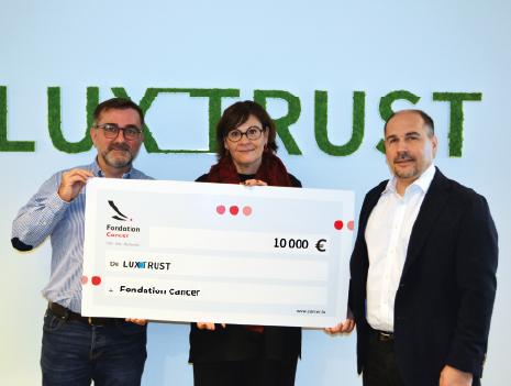 LuxTrust s'engagent en faisant un don de 10000 euros à la Fondation Cancer